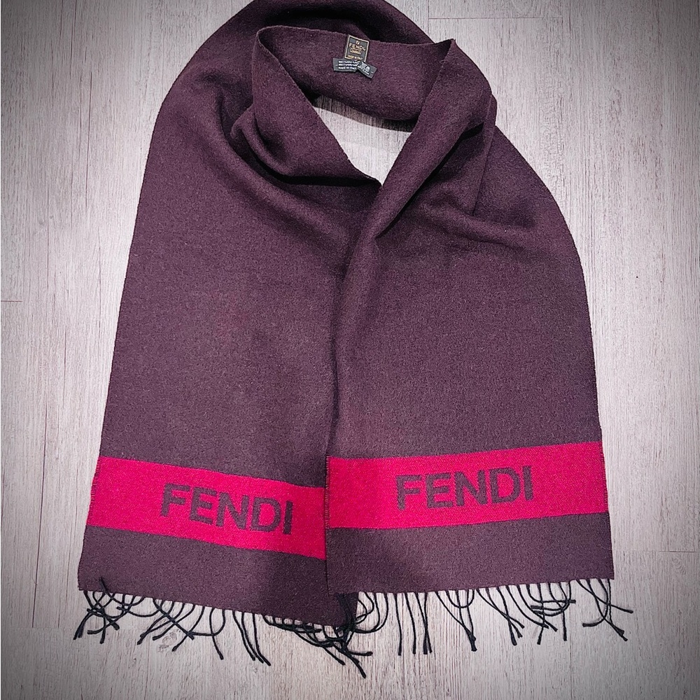 FENDI Men’s Wool Logo Scarf